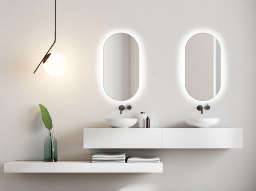 Lustro owalne do łazienki - Simple Koria LED